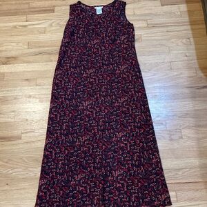 White Stag Black and Red Patterned Maxi Dress